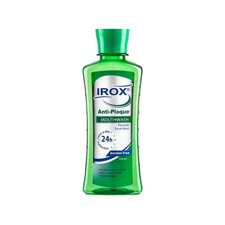 دهانشویه ضد پوسیدگی آنتی پلاک ایروکس حجم 250 میلی لیتر