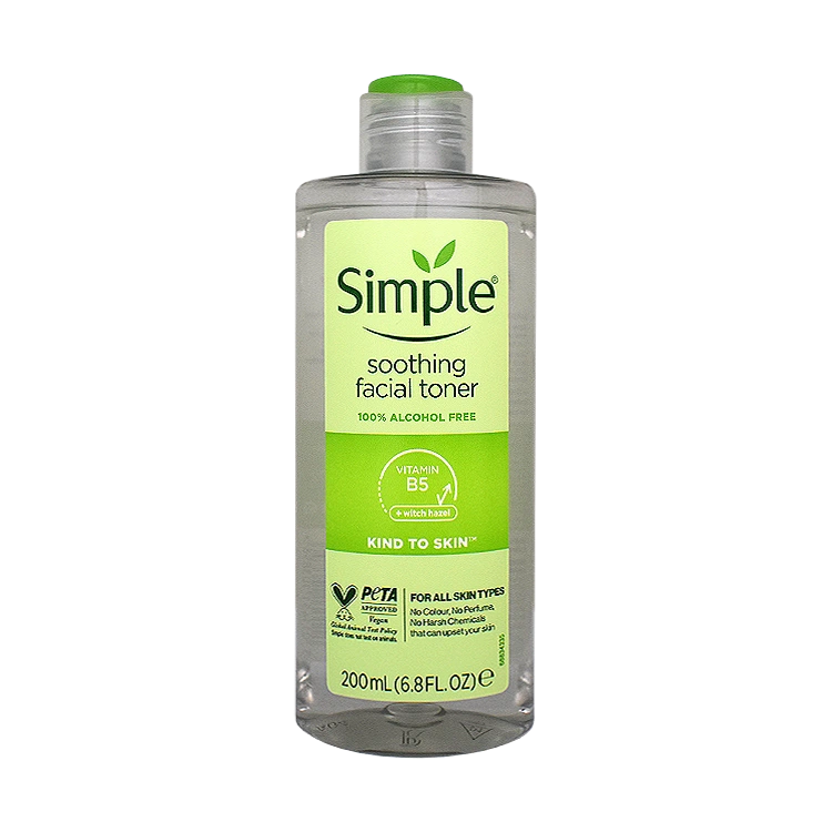 تونر پاک کننده پوست سیمپل مدل Soothing حجم 200 میلی لیتر