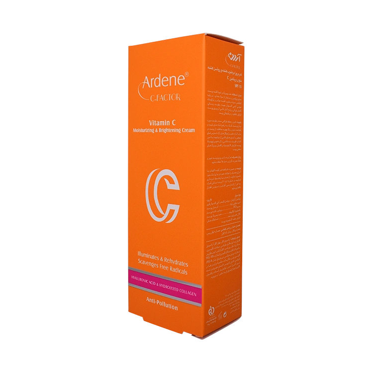 قیمت کرم روز تیوپی مرطوب کننده و روشن کننده ویتامین سی آردن سی فکتور SPF15 وزن 75 گرم