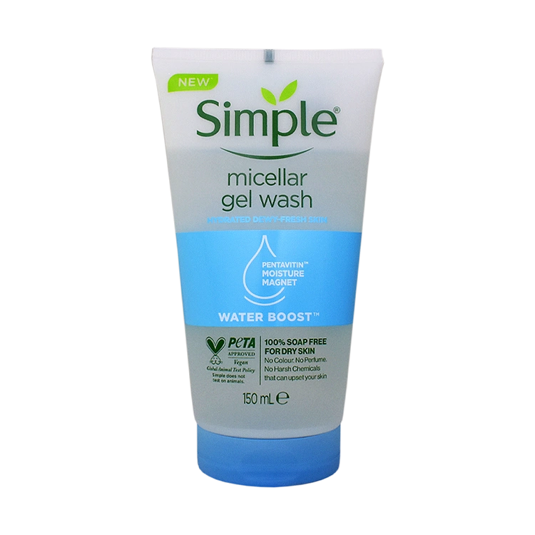 ژل میسلار شستشوی پوست خشک و حساس سیمپل مدل Water Boost حجم 150 میلی لیتر