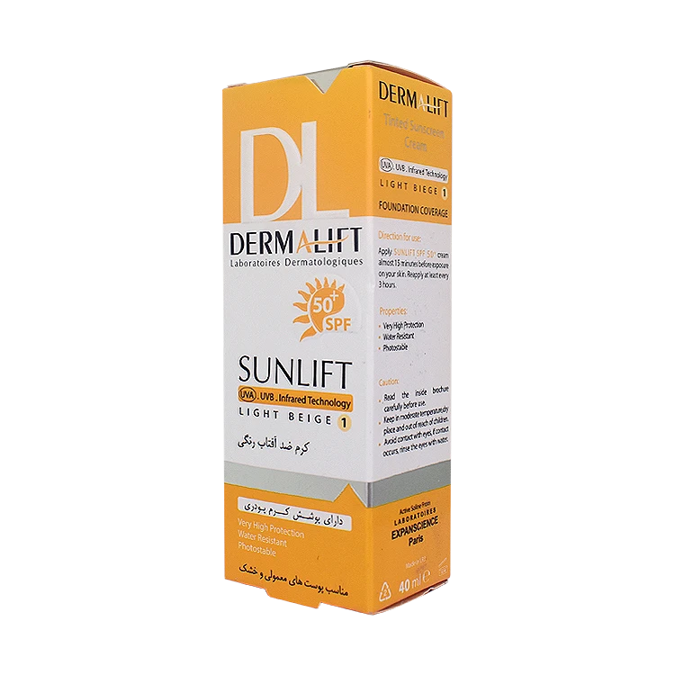قیمت کرم ضد آفتاب بژ روشن پوست های خشک و معمولی سانلیفت درمالیفت SPF50 حجم 40 میلی لیتر