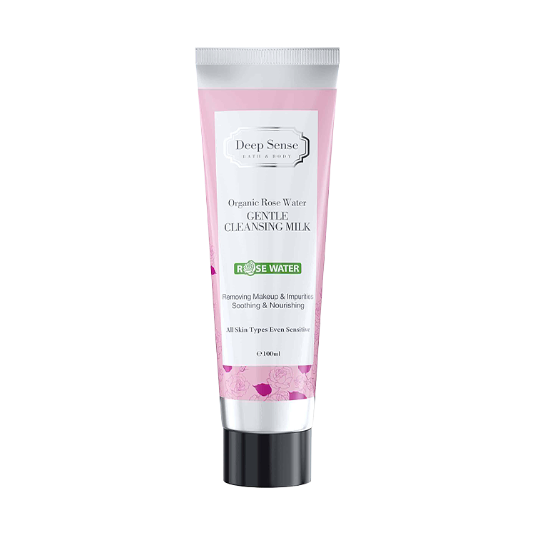 شیر پاک کن پوست حساس گلاب دیپ سنس حجم 100 میلی لیتر