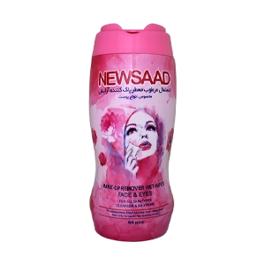 دستمال مرطوب پاک کننده آرایش انواع پوست نیوساد بسته 64 عددی