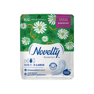 نوار بهداشتی بالدار پنبه ای ناولتی مدل Maxi سایز خیلی بزرگ بسته 8 عددی