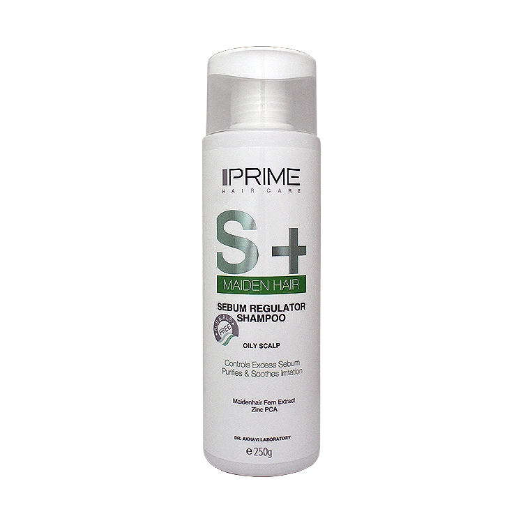 شامپو متعادل کننده چربی پوست سر چرب پرایم مدل +S حجم 250 میلی لیتر