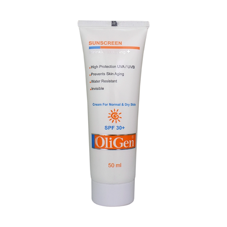 کرم ضد آفتاب و ضد چروک بی رنگ پوست خشک و معمولی الی ژن SPF30 حجم 50 میلی لیتر