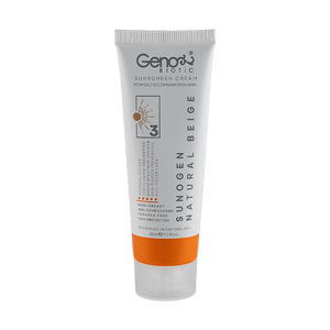 کرم ضد آفتاب بژ طبیعی پوست های مختلط و چرب سانوژن ژنوبایوتیک SPF50 حجم 50 میلی لیتر