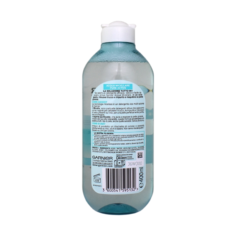 خرید میسلار واتر پوست چرب و جوشدار پیور اکتیو گارنیه حجم 400 میلی لیتر