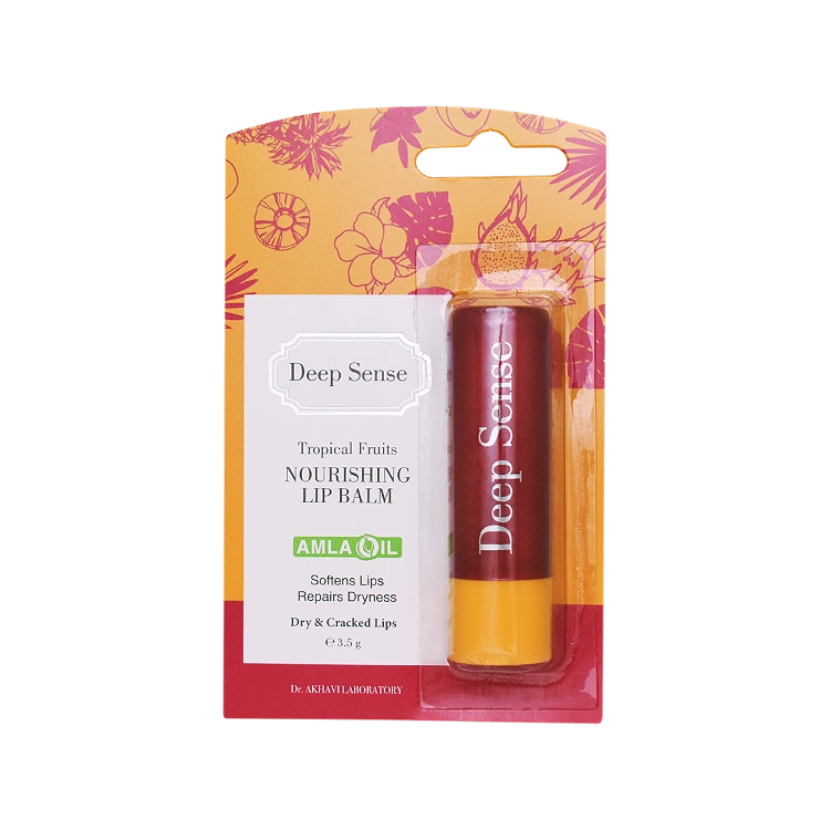 بالم لب نرم کننده رنگی قرمز میوه های استوایی دیپ سنس وزن 3.5 گرم