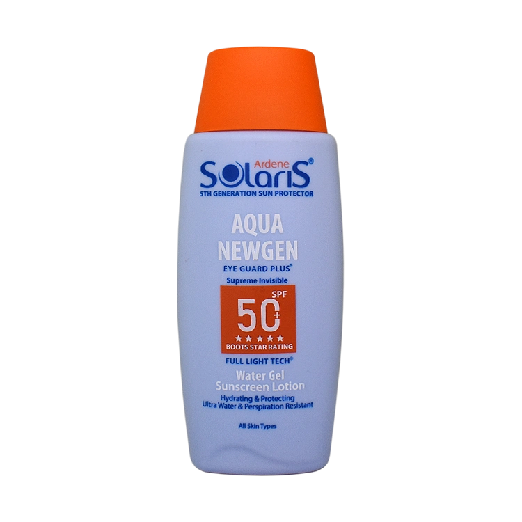 لوسیون ضد آفتاب بی رنگ فاقد چربی آکوا نیوژن آردن سولاریس SPF50 حجم 100 میلی لیتر