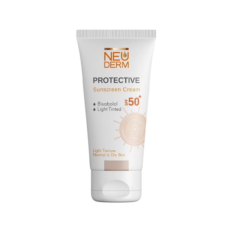 کرم ضد آفتاب رنگی طبیعی پوست های خشک و معمولی هایلی پروتکتیو نئودرم SPF50 حجم 50 میلی لیتر