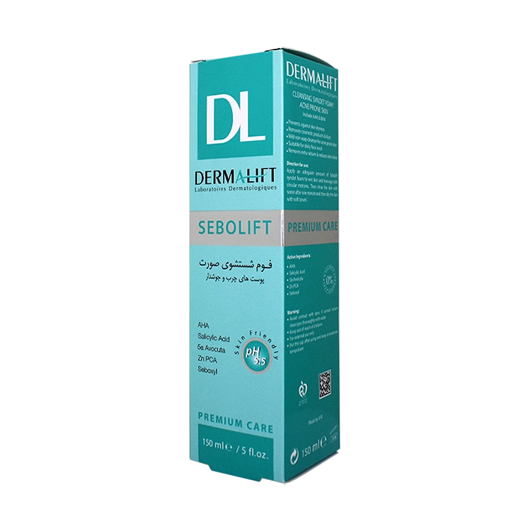 قیمت فوم شستشوی صورت پوست های چرب و جوشدار سبولیفت درمالیفت حجم 150 میلی لیتر