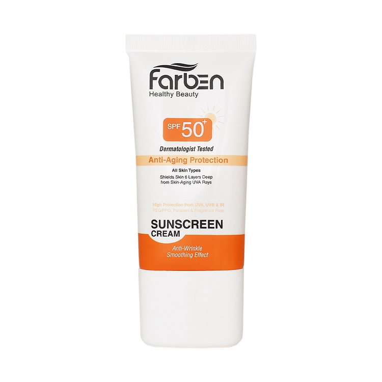 کرم ضد آفتاب ضد چروک رنگی روشن فاربن SPF50 حجم 50 میلی لیتر