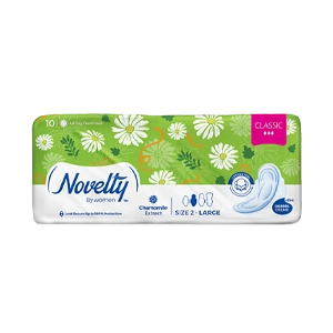 نوار بهداشتی بالدار پنبه ای ناولتی مدل Classic سایز بزرگ بسته 10 عددی