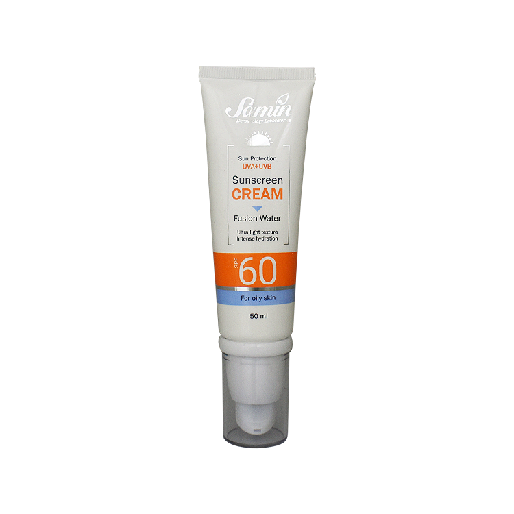 کرم ضد آفتاب فیوژن واتر پوست چرب ثمین SPF60 حجم 50 میلی لیتر