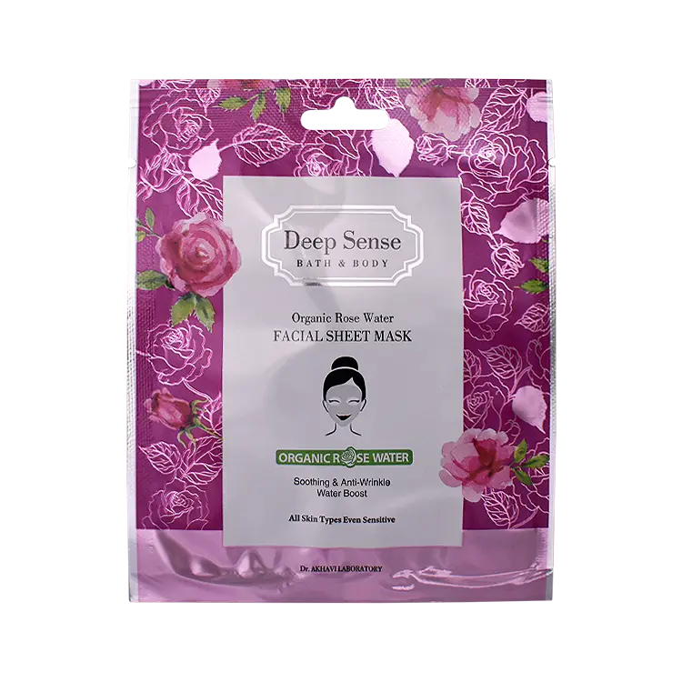 ماسک صورت نقابی پوست حساس گلاب دیپ سنس حجم 25 میلی لیتر