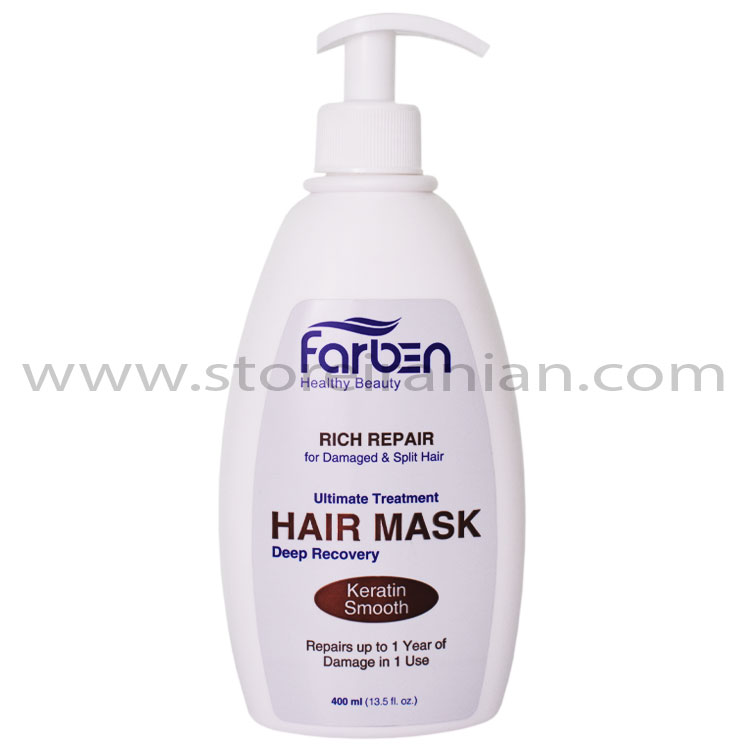 ماسک مو کراتین فاربن مناسب موهای خشک و آسیب دیده حجم 400 میلی لیتر
